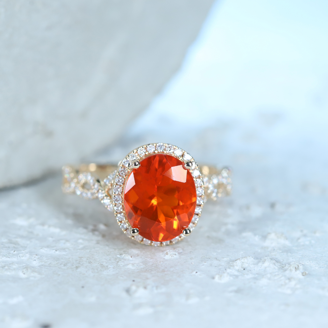 Fire Opal Rings