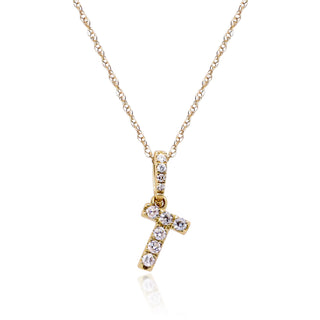 T Paisley 14K Yellow Gold Round-Cut White Diamond Pendant