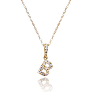 B Paisley 14K Yellow Gold Round-Cut White Diamond Pendant