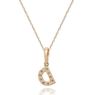 D Paisley 14K Yellow Gold Round-Cut White Diamond Pendant