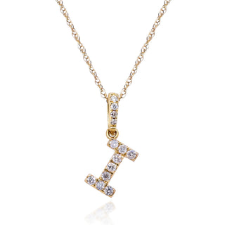 I Paisley 14K Yellow Gold Round-Cut White Diamond Pendant