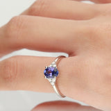 Bonnie 14K White Gold Oval-Cut Tanzanian Tanzanite Ring