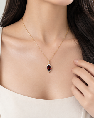 Valerie 10K Yellow Gold Pear-Cut Rhodolite Garnet Pendant