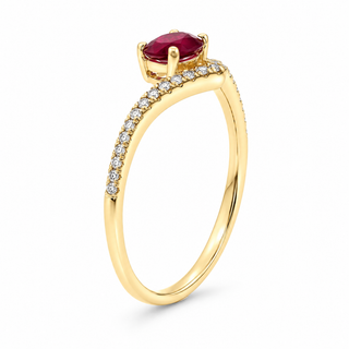 Alisson 10K Yellow Gold Oval-Cut Mozambique Ruby Ring