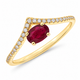 Alisson 10K Yellow Gold Oval-Cut Mozambique Ruby Ring