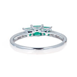 Penelope 10K White Gold Square-Cut Emerald Ring