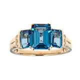 Kaylin 10K Yellow Gold Emerald-Cut Brazilian London Blue Topaz Ring