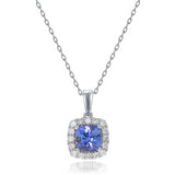Brooklynn 14K White Gold Cushion-Cut Tanzanian Tanzanite Pendant