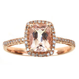 Theodora 10K Rose Gold Cushion-Cut Madagascar Morganite Ring