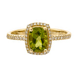 Brinlei 14K Yellow Gold Cushion-Cut Manchurian Peridot Ring