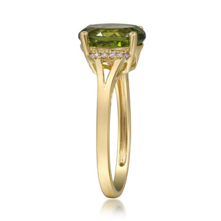 Vienna 10K Yellow Gold Round-Cut Manchurian Peridot Ring