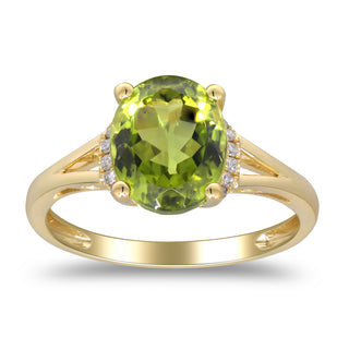 Vienna 10K Yellow Gold Round-Cut Manchurian Peridot Ring