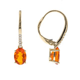 Charlie 14K Yellow Gold Oval-Cut Mexican Fire Opal Earring