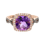Ryder 10K Rose Gold Princess-Cut Brazilian Amethyst Ring