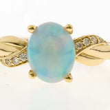 Wrigley 10K Yellow Gold Oval-Cut Natural African Opal Ring