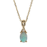 Ximena 10K Yellow Gold Oval-Cut Natural African Opal Pendant