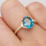 Alexandra 10K Yellow Gold Oval-Cut Brazilian London Blue Topaz Ring