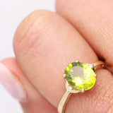 Celia 10K Yellow Gold Oval-Cut Manchurian Peridot Ring