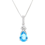 Chloe 14K White Gold Pear-Cut Brazilian Aquamarine Pendant