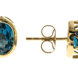 Wren 10K Yellow Gold Oval-Cut Brazilian London Blue Topaz Earrings
