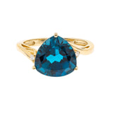 Kehlani 14K Yellow Gold Trillion-Cut Brazilian London Blue Topaz Ring