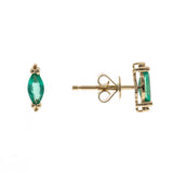 Nora 10K Yellow Gold Marquise-Cut Natural Zambian Emerald Earrings
