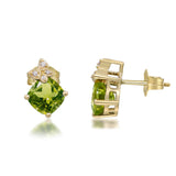 Ashlyn 10K Yellow Gold Cushion-Cut Manchurian Peridot Earring
