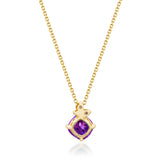 Aurora 10K Yellow Gold Cushion-Cut Brazilian Amethyst Pendant