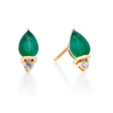 Remi 10K Yellow Gold Pear-Cut Zambian Emerald Earrings