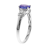 Nora 10K White Gold Round-Cut Tanzanian Tanzanite Ring