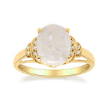 Aleah 10K Yellow Gold Oval-Cut Natural African Opal Ring