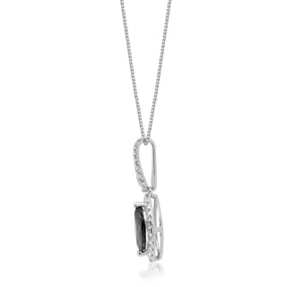 Valeria 10K White Gold Marquise-Cut Blue Sapphire Pendant