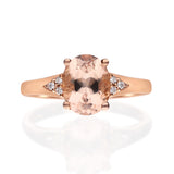 Gracelyn 10K Rose Gold Oval-Cut Madagascar Morganite Ring