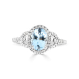 Axel 10K White Gold Oval-Cut Aquamarine Ring