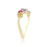 Kyra 14K Yellow Gold Round-Cut Multi Sapphire Ring