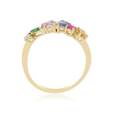 Kyra 14K Yellow Gold Round-Cut Multi Sapphire Ring