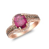 Lara 10K Rose Gold Oval-Cut Madagascar Rodholite Ring