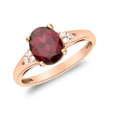Laney 10K Rose Gold Oval-Cut Madagascar Rhodolite Ring