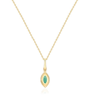 Kylee 14K Yellow Gold Marquise-Cut Zambian Emerald Pendant