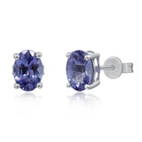 Ashton 14K White Gold Oval-Cut Tanzanian Tanzanite Earring