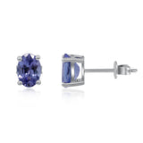 Ashton 14K White Gold Oval-Cut Tanzanian Tanzanite Earring
