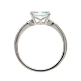 Elliana 10K White Gold Cushion-Cut Aquamarine Ring