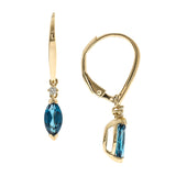 Caroline 10K Yellow Gold Marquise-Cut Brazilian London Blue Topaz Earrings