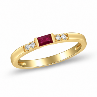 Adriana 10K Yellow Gold Baguette-Cut Mozambique Ruby Ring