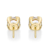 Round-Cut 10K Yellow Gold Round-Cut Brazilian Aquamarine Earring