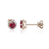 Eleanora 14K Yellow Gold Round-Cut  Mozambique Ruby Earrings