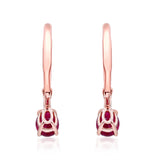 Myla 10K Rose Gold Oval-Cut Mozambique Ruby Earring