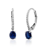 Everleigh 10K White Gold Oval-Cut Blue Sapphire Earring