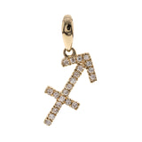 Sagittarius 10K Yellow Gold Round-Cut White Diamond Pendant