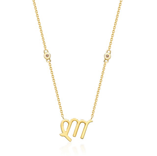 Virgo 10K Yellow Gold Round-Cut White Diamond Pendant